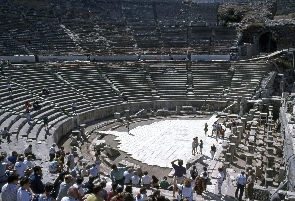 The Great Theatre of Ephesus with visitors