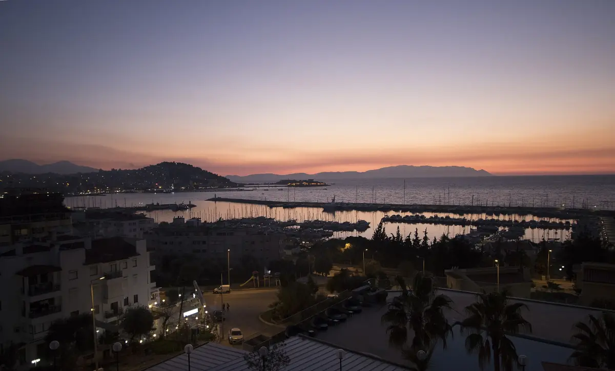Kuşadası Marina in the evening