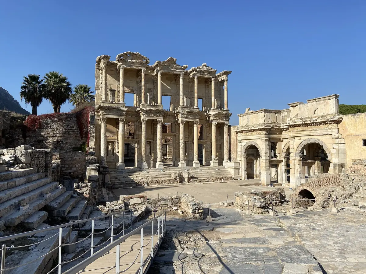 The two-storey facade of the Library of Celsus