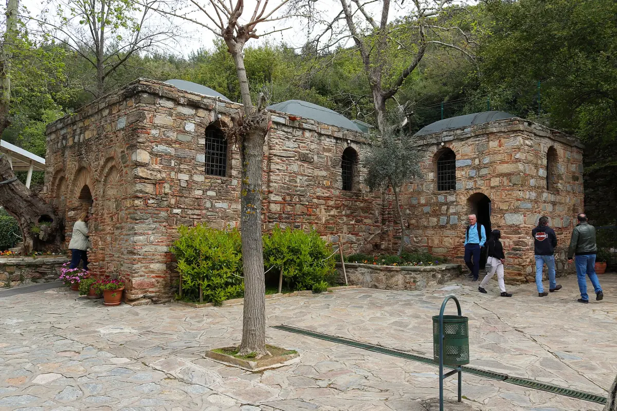 The stone house of Meryem Ana among trees
