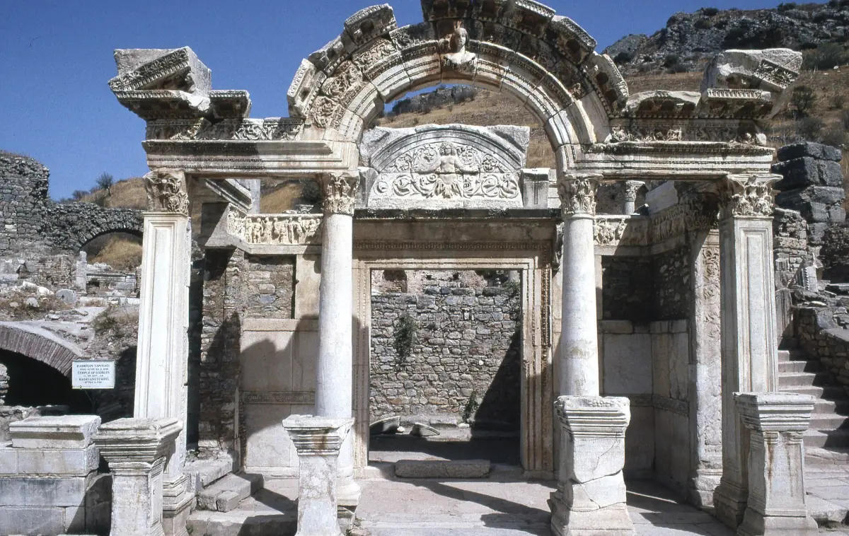 The front of the Temple of Hadrian